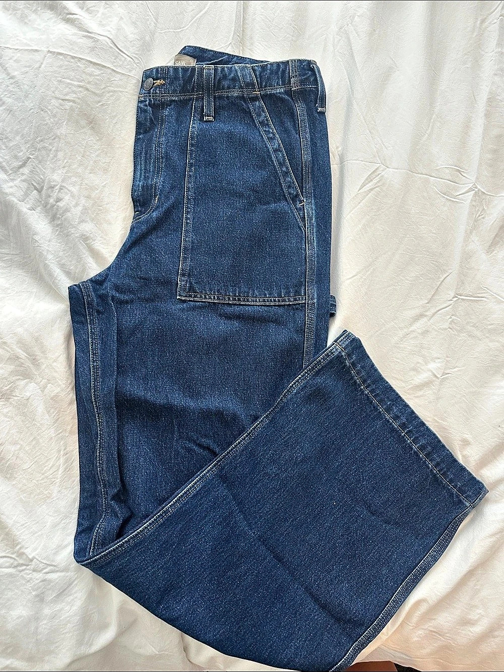 J crew x Point Sur wide leg carpenter Jeans in Blue Waist 30 Like New